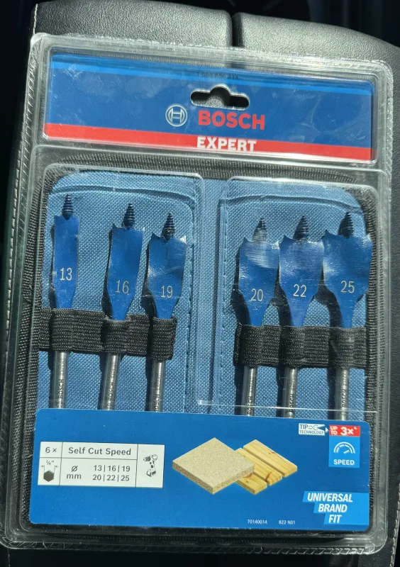 Набор перовых сверл 6шт ткан. чехол 13/16/19/20/22/25мм Export BOSCH