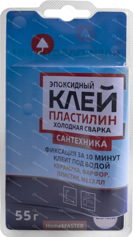 Клей-пластилин эпоксидный холодная сварка MasterTeks HomeMaster для сантехники 55гр белый