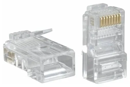 Коннектор интернет RJ-45 8Р8С проходной, обжимной UTP