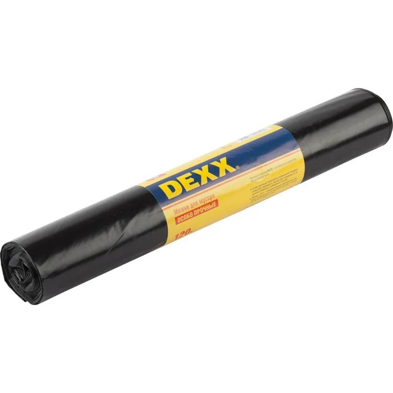 DEXX 120л 10шт черные мусорные мешки