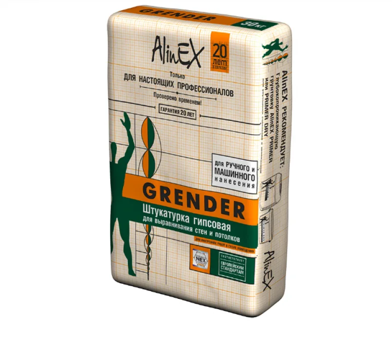AlinEX Grender выравнивающая гипсовая штукатурка 30кг