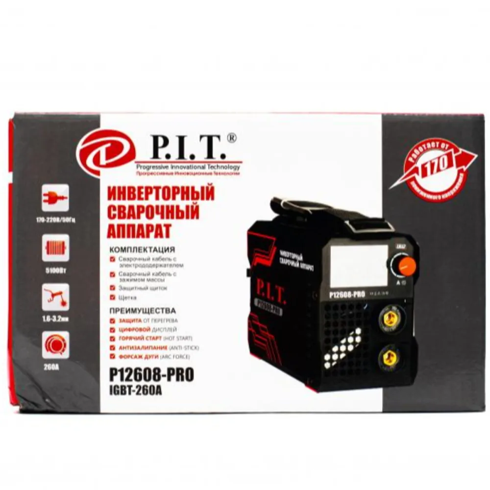Инверторная сварка 260А PIT (5100Вт 260А 220В IP21S)