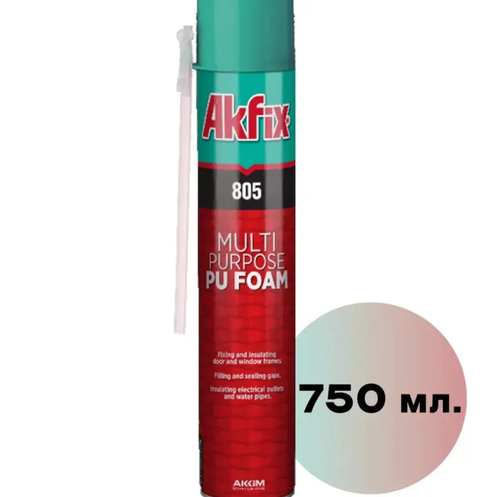 AXFIX 805 монтажная пена 750мл (вес 850гр) трубчатый.