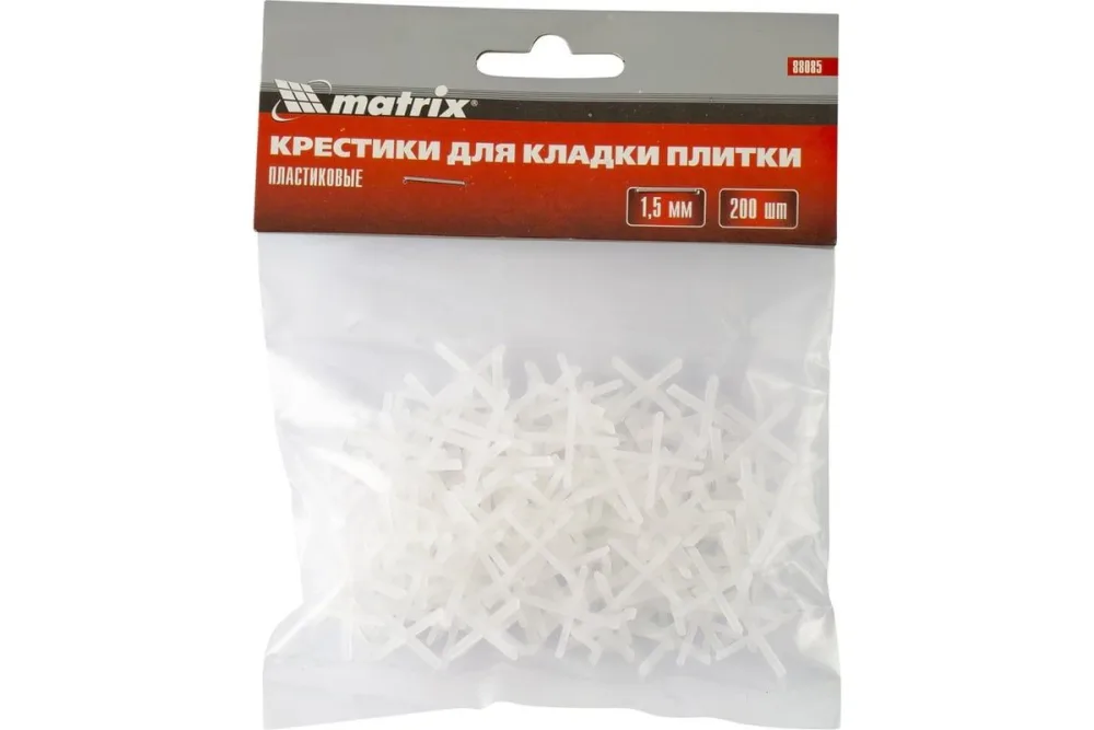 Крестики для плитки пластиковые, MATRIX, (1,5мм (200)) 88085