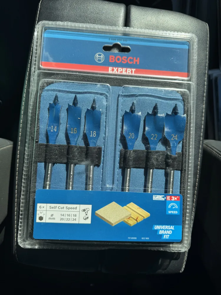 Набор перовых сверл 6шт ткан. чехол 14/16/18/20/22/24мм Expert BOSCH