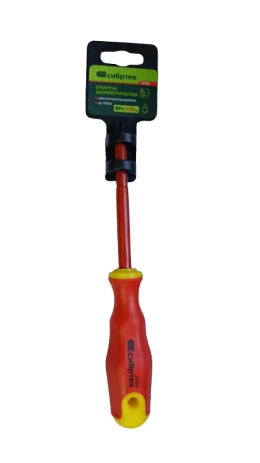 Отвертка диэлектрическая до 1000В PH2*100mm Сибртех