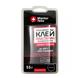 Клей-пластилин эпоксидный холодная сварка MasterTeks HomeMaster термостойкий 55гр черный