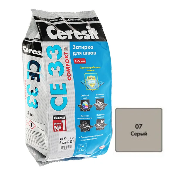 Затирка CERESIT CE33 Comfort белый 5кг